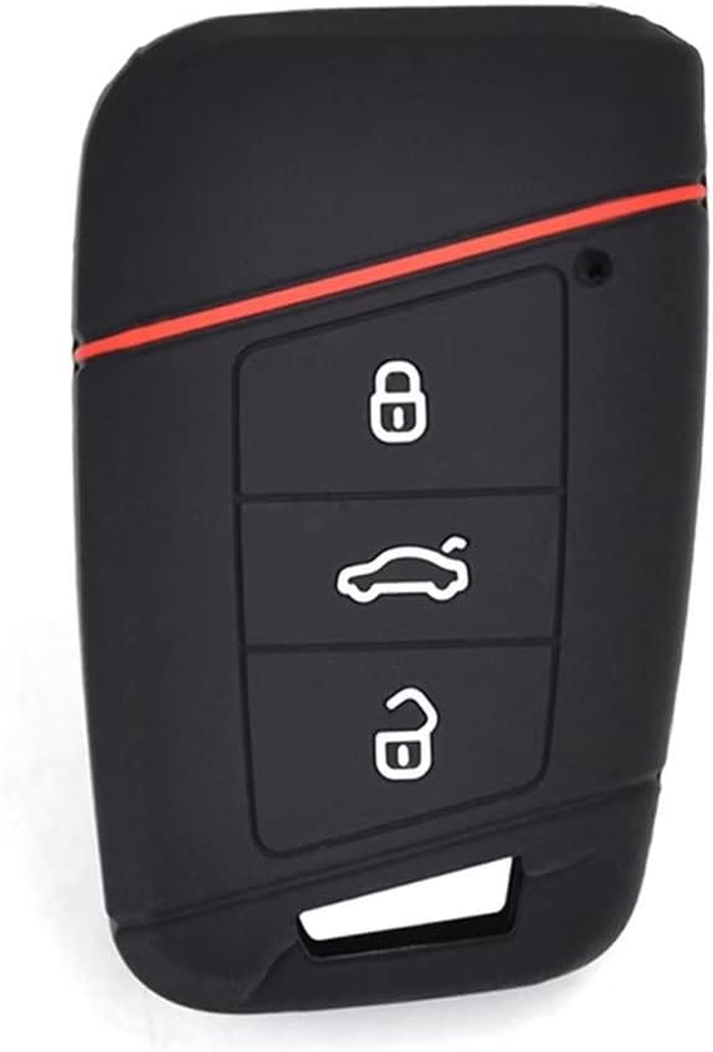 Key Fob Cover Soft Silicone Protective Case Remote Key Accessories Compatible with VW Volkswagen Passat B8 Jetta Skoda Kodiaq Superb A7 image number 2