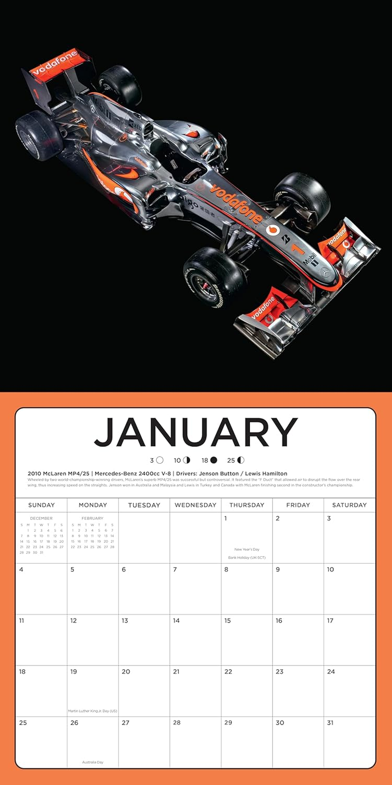 The Art of the Formula 1 Race Car 2026: 16-Month Calendar--September 2025 through December 2026 image number 1