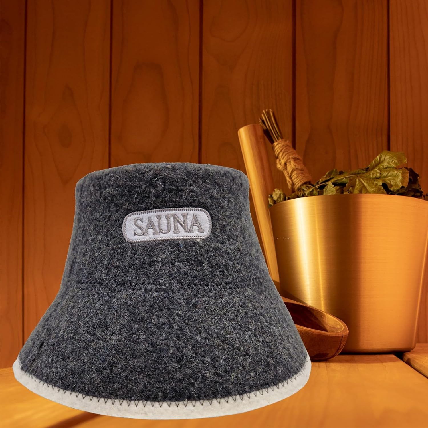 PRINZEPS Sauna Hat Men'S Perfect Sauna Hat Made of 100% Felt - Sauna Hat Felt Hat Sauna Hat Men'S Headgear - Sauna Gifts for Men, Gray image number 6
