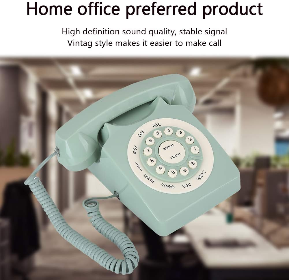 Rotary Retro Landline, European Style Vintage Landline Telephone for Home Decorative, Antique Phones with Big Buttons, Old Fashion Phone for Office Gifts image number 6