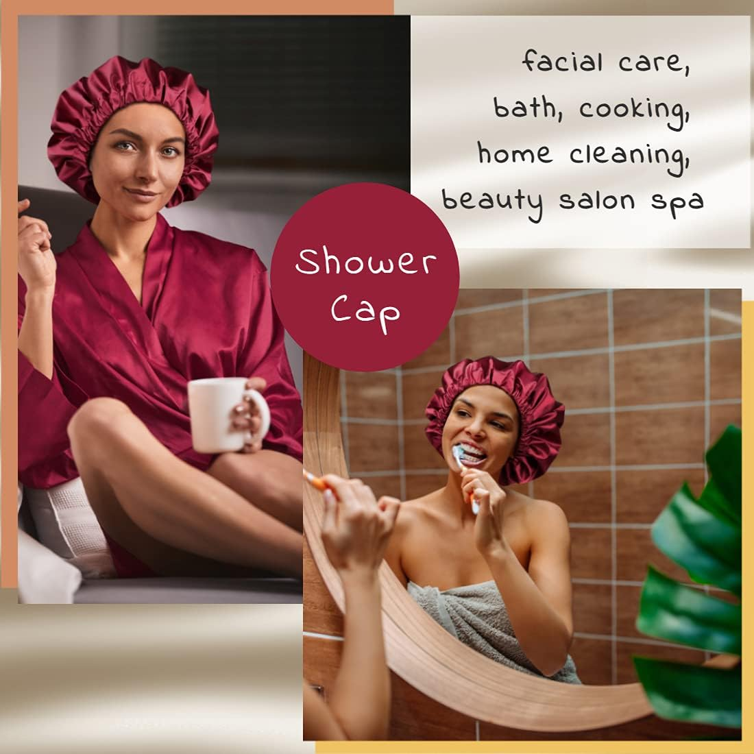 Wash Shower Cap Waterproof Bonnet for Long Braids Dreadlocks Women Extra Large image number 7