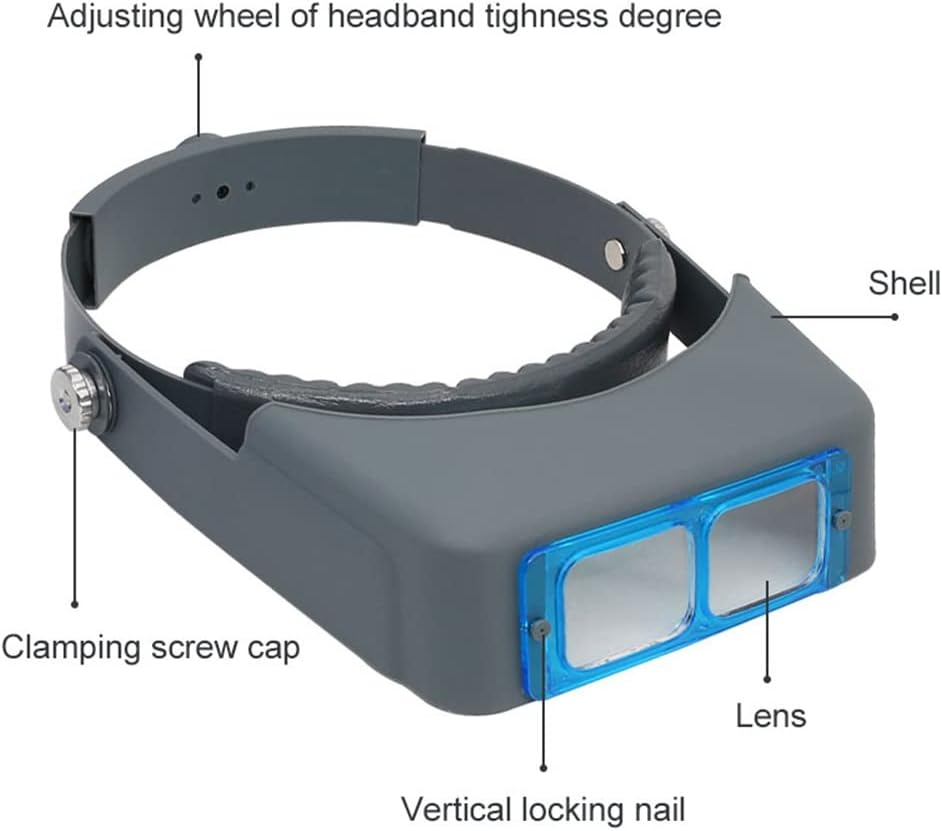 Meichoon Head Magnifier 4 Lenses 1.5X 2X 2.5X 3.5X Hands Free Headband Magnifying Glass for Reading Jewelry Identification Crafts Repair Sewing Cross Stitch Embroidery UC42 image number 3