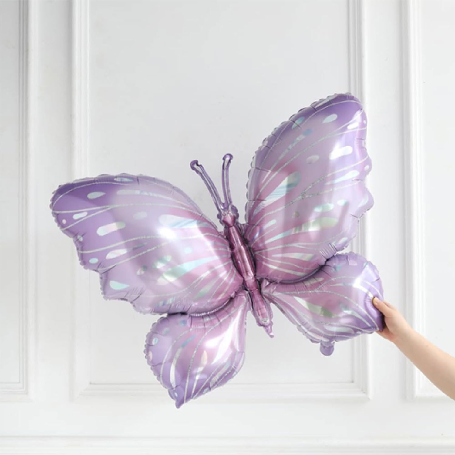 Lyvixora 2 Pcs Purple Butterfly Balloons - Elegant Butterfly Foil Balloons for Birthday Party Decorations, Vibrant Mylar Balloon Kit for Wedding & Theme Parties image number 2