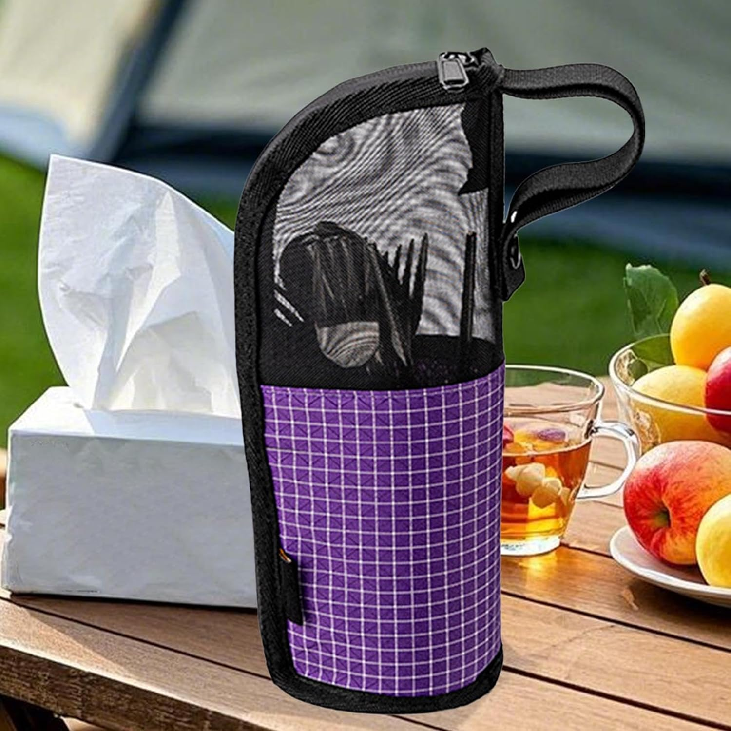 Camping Cutlery Bag - Cutlery Storage Bag - Reusable Utensil Case for Spoon Chopsticks Lunch Box Outdoor Camping Hiking Fishing BBQ image number 4