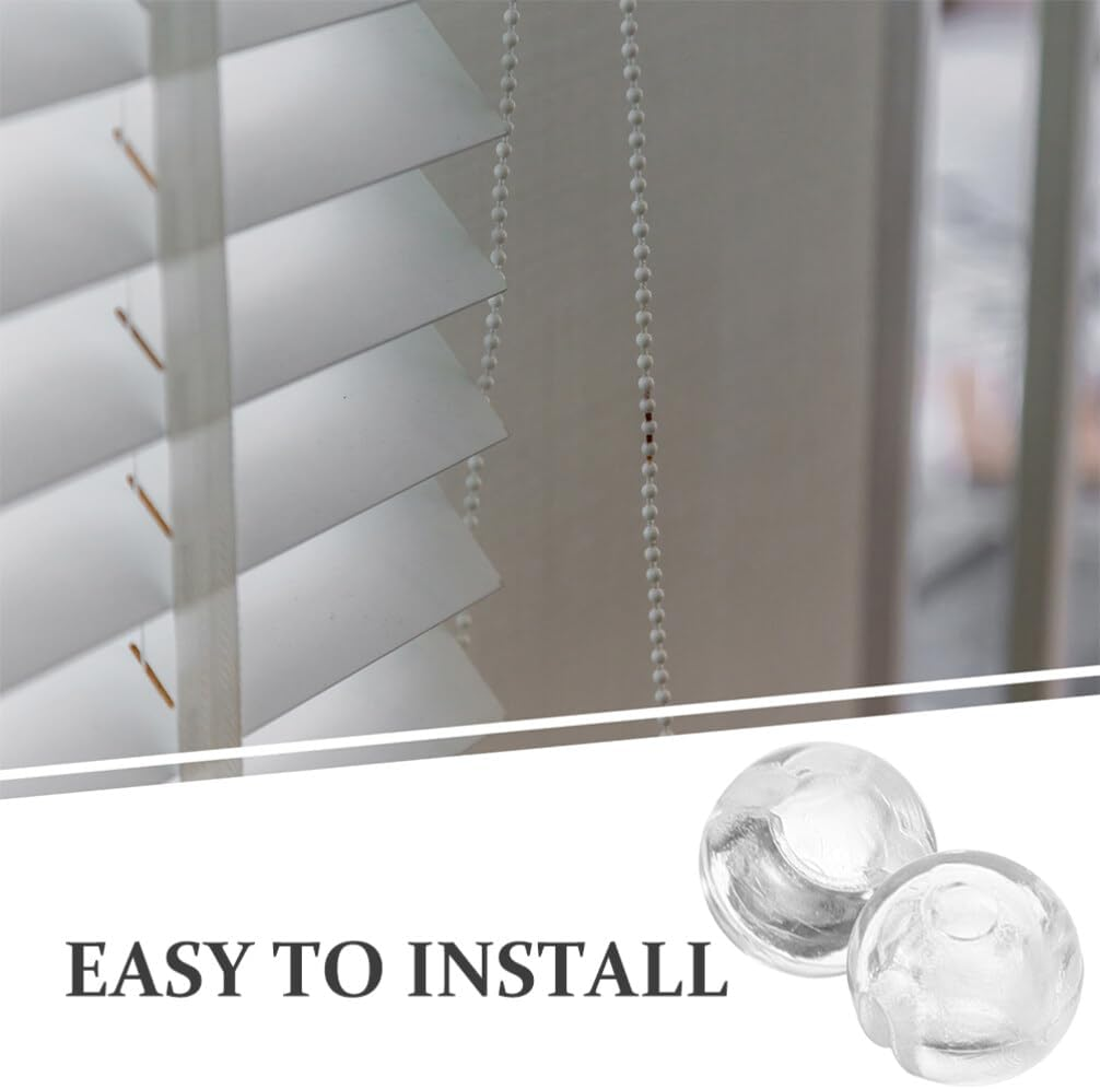 Luxshiny Beaded Chain Stop 25Pcs Clear Chain Crimp Stops for Beaded Chain, Blinds Bead Accessories 0.80X0.80X0.70Cm image number 5