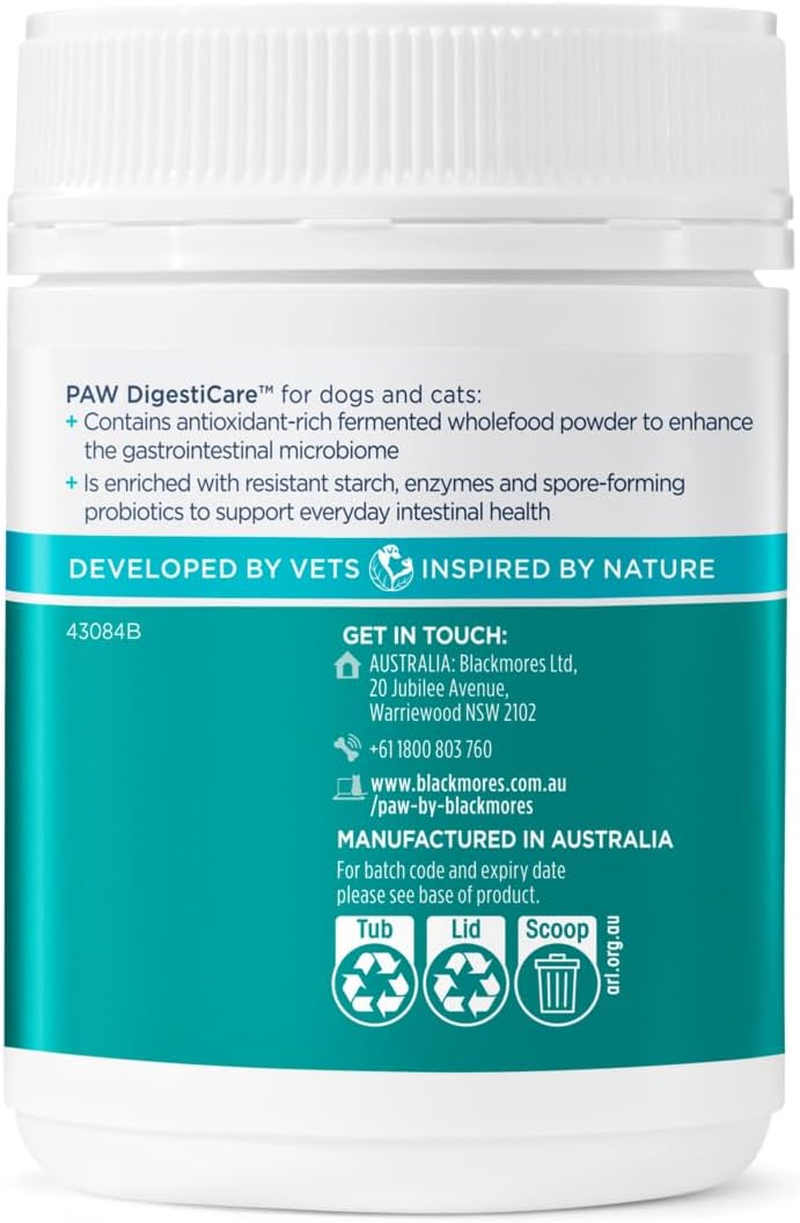 PAW by Blackmores Digesticare&trade; Probiotic Powder for Dogs and Cats | Supports Dog or Cat&rsquo;S Gut Health |143G image number 5