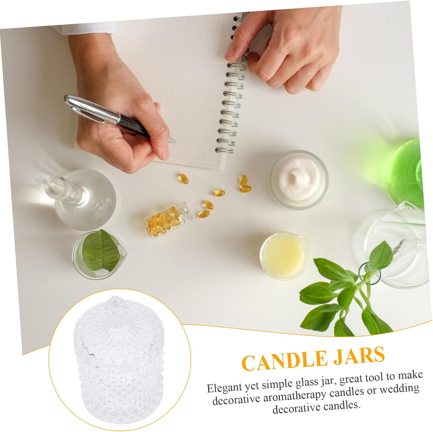 Levemolo Scented Candle in Glass Jar for Home Decoration for Making Candles Glass Jars for Kitchen Storage Use as Candy Dish for Party Favors image number 6