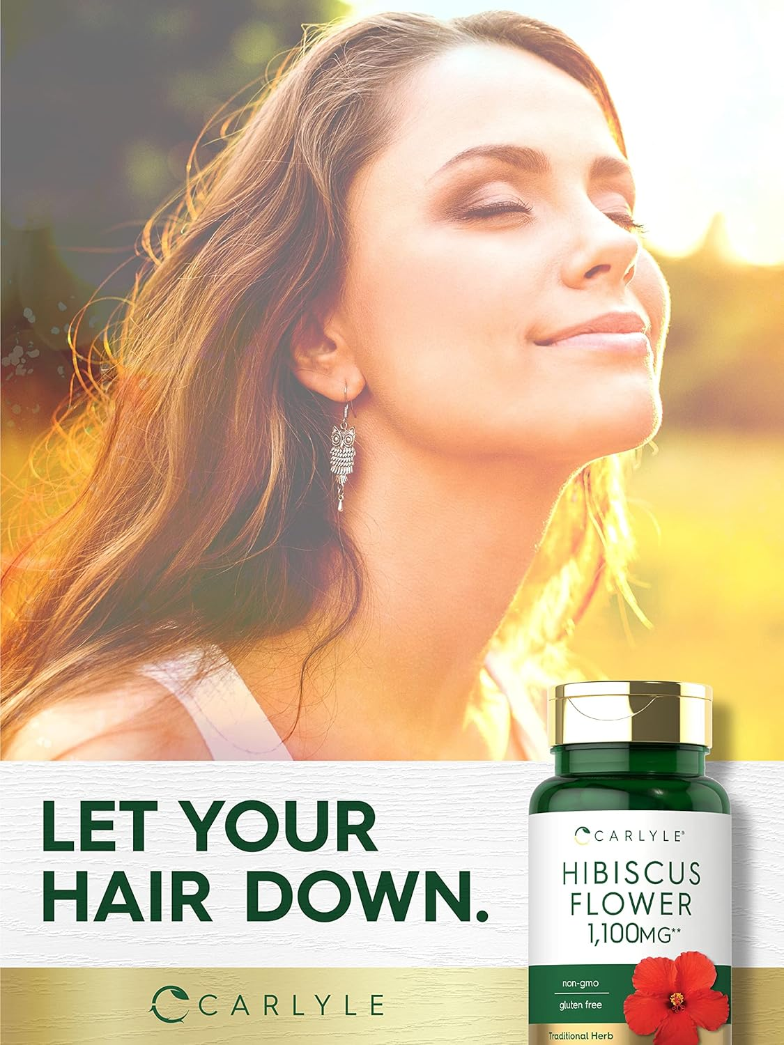 Hibiscus Flower Extract 1100 Mg | 120 Capsules | Non-Gmo, Gluten Free Supplement | by Carlyle image number 1