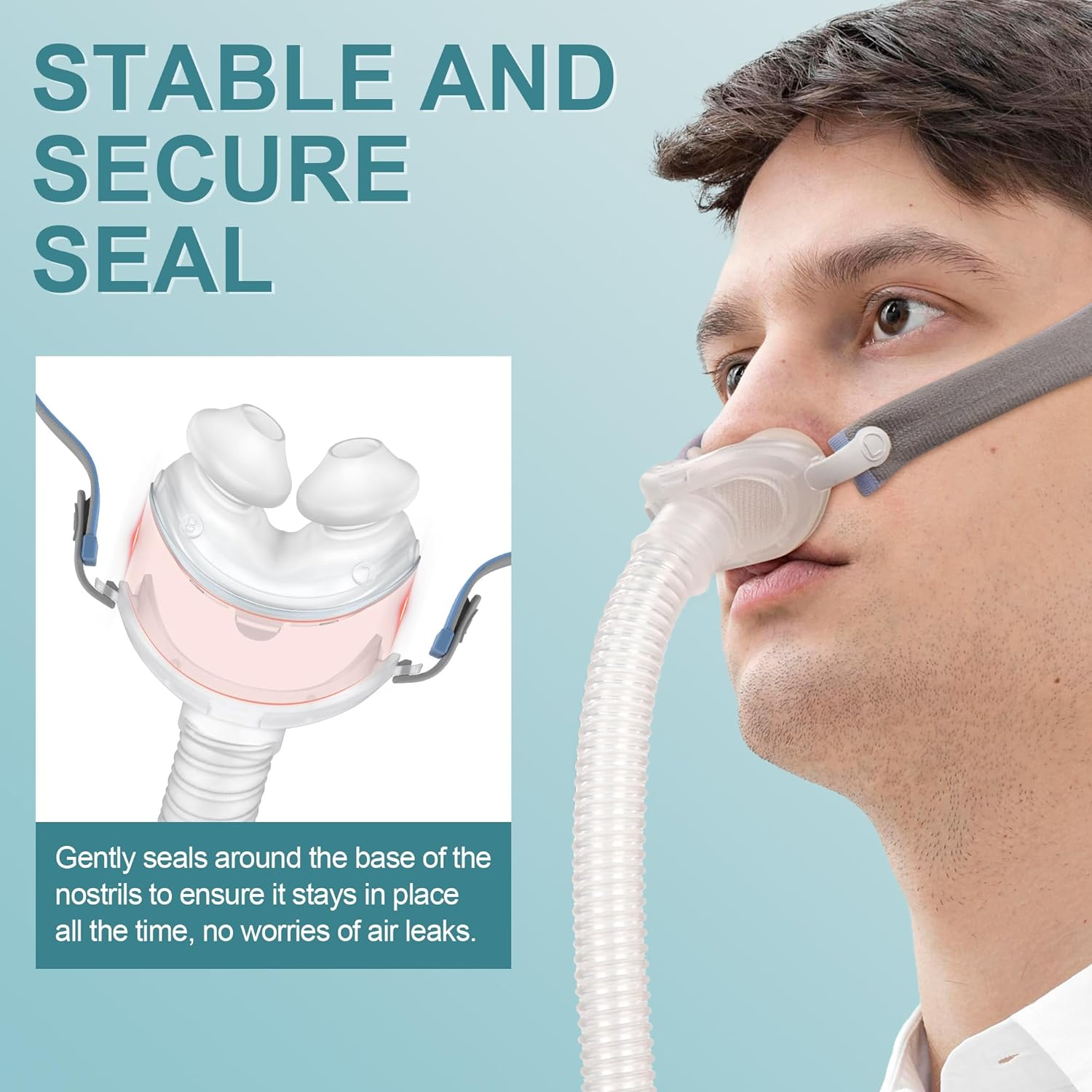 2 Pack Lightweight Seal Pillows for Airfit P10 Soft Silicone Cushions Leak-Free Design CPAP Supplies Flexible Fit Easy Use and Care Replacements - Small