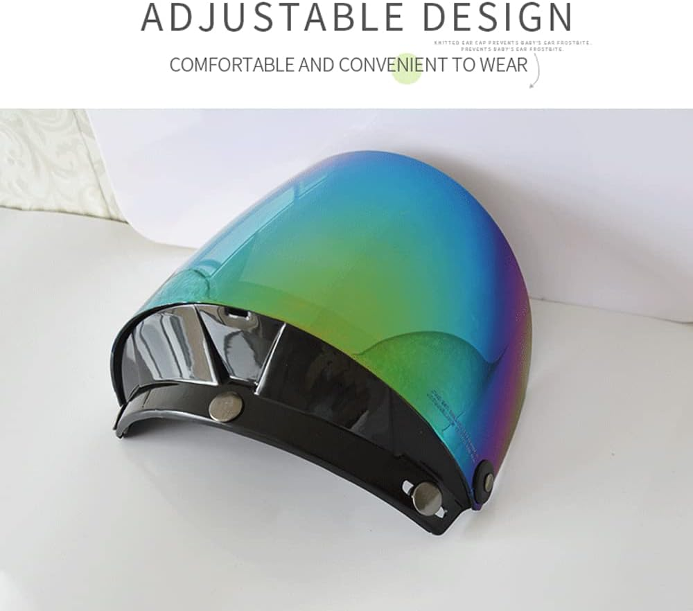 Mingzhe Motorcycle Anti-Uv Anti-Scratch Helmets Lens Fashion Visor Wind Shield Lens Universal for Standard 3-Snap Open Face Helmets image number 6