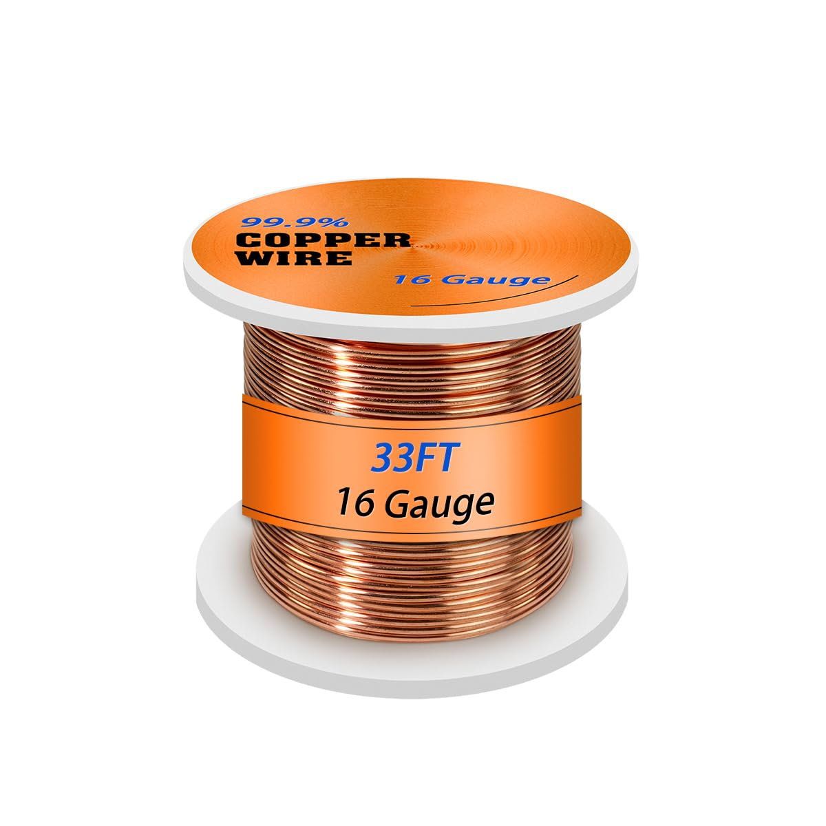 UCINNOVATE 99.9% Pure Copper Wire, 16 Gauge/ 1.3 Mm Diameter 33Feet Soft Pure Copper Wire, 16 AWG 10M Solid Pure Copper Wire for Jewelry Making Wire Craft Wire