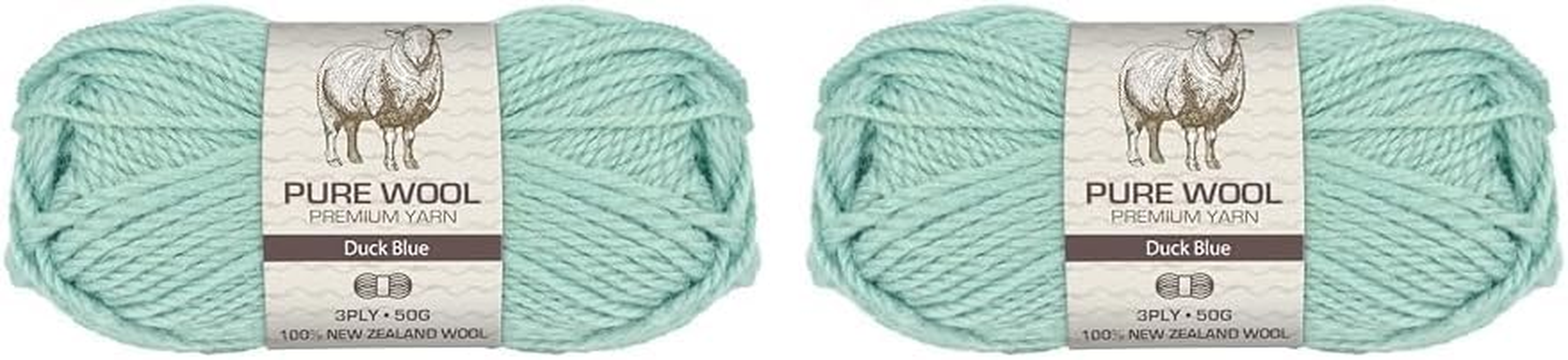 3-Ply Pure Wool 50 G, Duck Blue image number 4