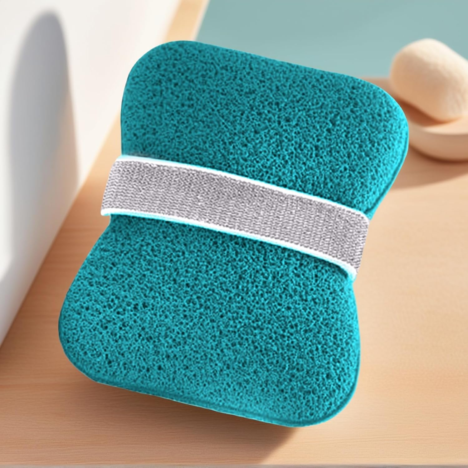 Soap Scrubber Pouch | Soap Bag | Bar Holder Loofah Pocket for Daily Shower Bathroom Travel Hotel Yoga Campsite Gym Vacation - Green image number 3