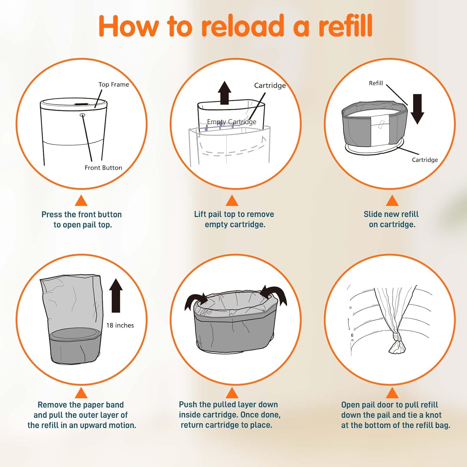 8 Pack Refills Compatible with DEKOR CLASSIC Diaper Pails | 20% Extra Length Diaper Pail Refill Bags Liners Holds 4752 Diapers | Ultimate Odor Control with Baby Scented image number 3