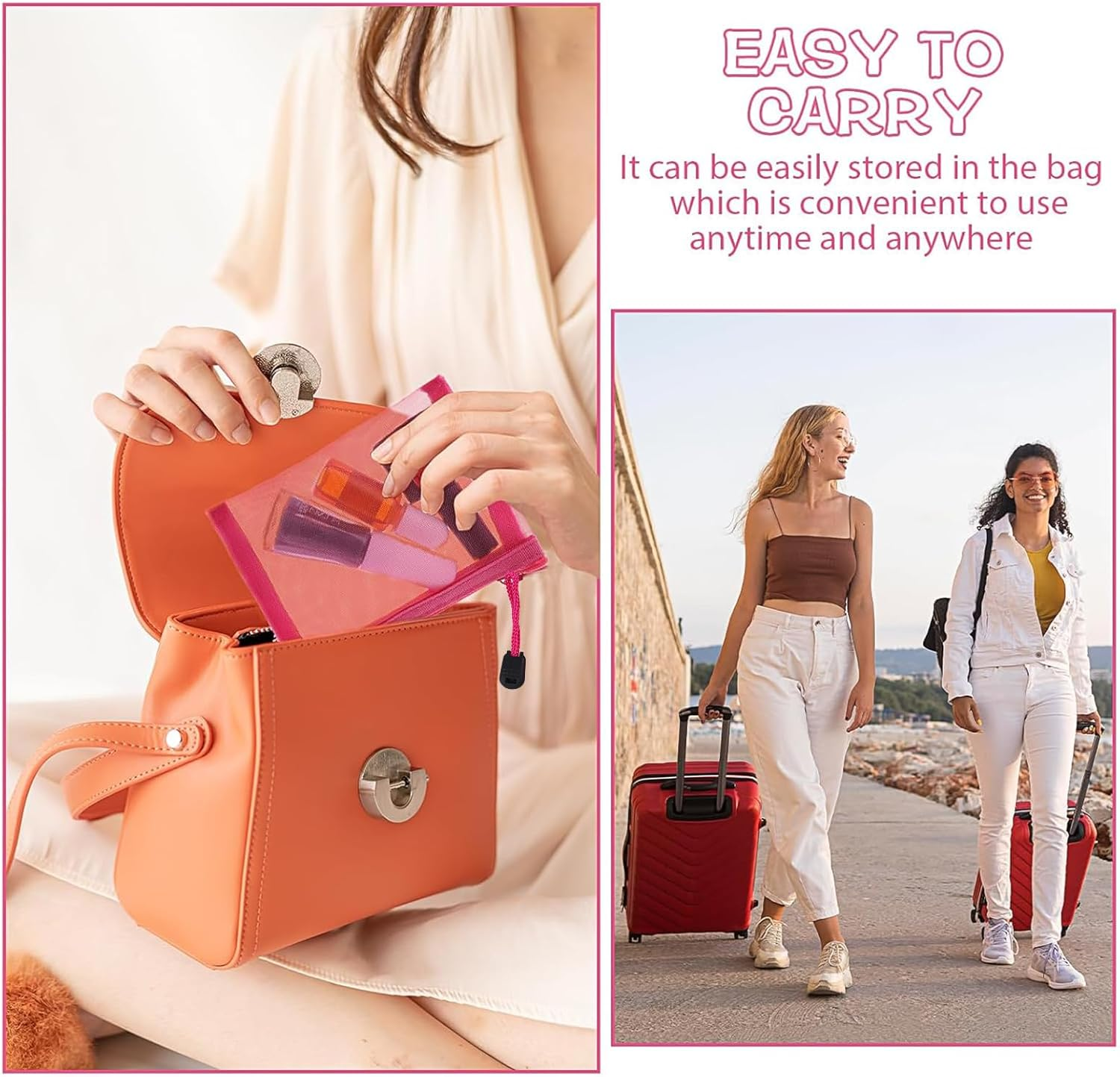 Kzvsiy 10 Pack Mini Zipper Mesh Bags, Coin Pouch & Cosmetic Travel Bags, Zipper Pouches for Purse, Keys, Lipstick, Bank Cards, Toiletries, Office Supplies and Makeup, Assorted Colors image number 2