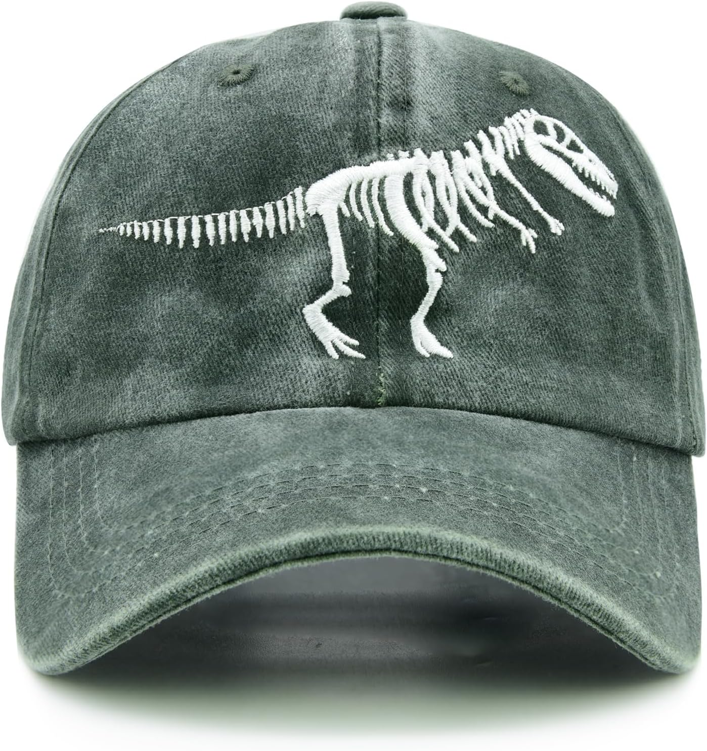 MINYJHZ Boys Dinosaur Hat, Washed Embroidered Dinosaur Baseball Cap, Soft Breathable Cotton, Adjustable for Kids Age 2-11