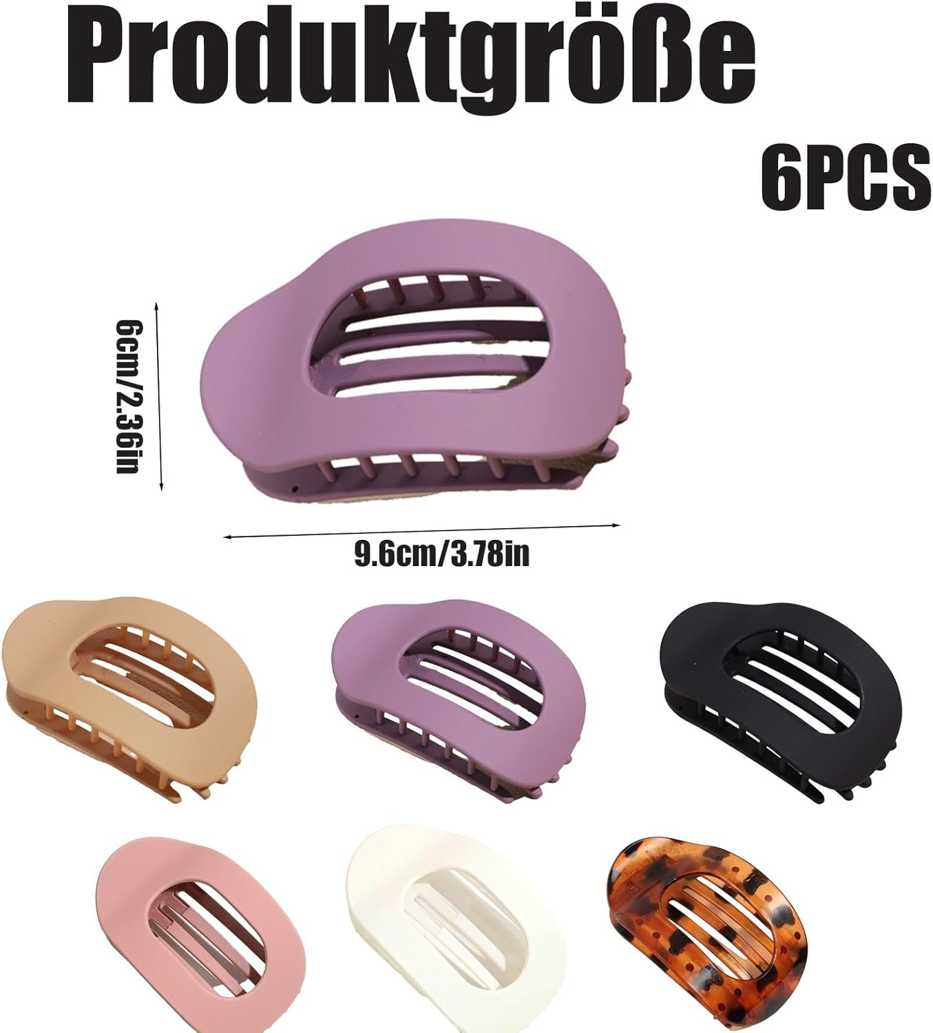 Pack of 6 Flat Hair Clips, Flat Hair Clips, Flat Hair Clips, Ideal for Everyday Life, Sports and Driving, Flat Hair Clips for Girls and Women, Hair Clips for Women image number 3