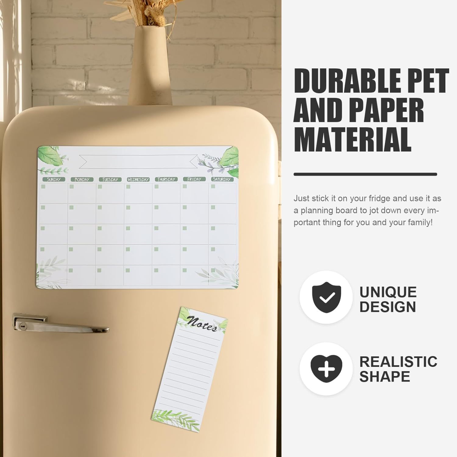 BUTIFULSIC 1Set Magnetic Fridge Whiteboard Memo Reminder Kitchen Planning Board Dry Erase Calendar for Weekly Scheduling Creative Message Board Magnetic Attachment for Home Office image number 5