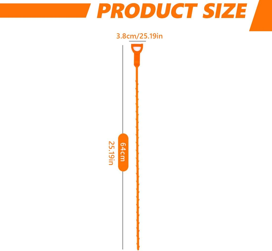 OUDQFCJ 4 Pieces 25 Inch Drain Cleaner Spiral Reusable Pipe Cleaning Spiral 64 Cm Drain Cleaner Sticks Drain Cleaning Hooks image number 5