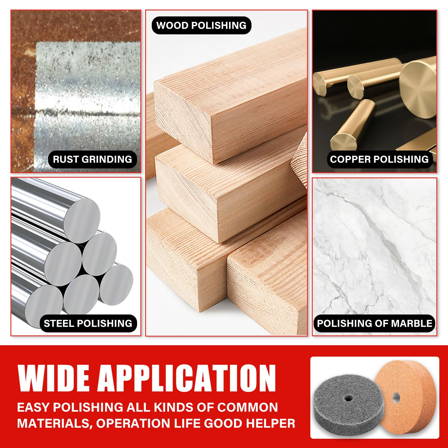 TOPEX 2-Piece Bench Grinder Grinding Wheels for TOPEX 120W Bench Grinder (TX099) image number 1