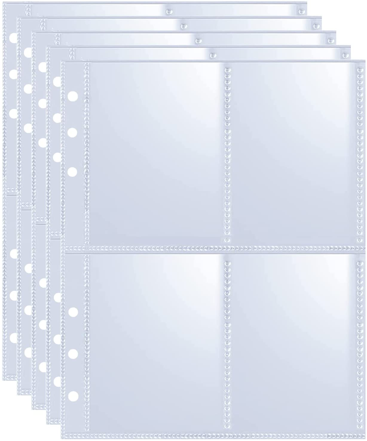 40 Pack 320 Pockets 2.5X3.5 Inch Trading Card Sleeve Pages for Game Cards, Photocard- Double-Sided 4 Pocket Page Protector,Ultra-Clear Kpop Photocard Sheets for A5 6 Ring Binder image number 5