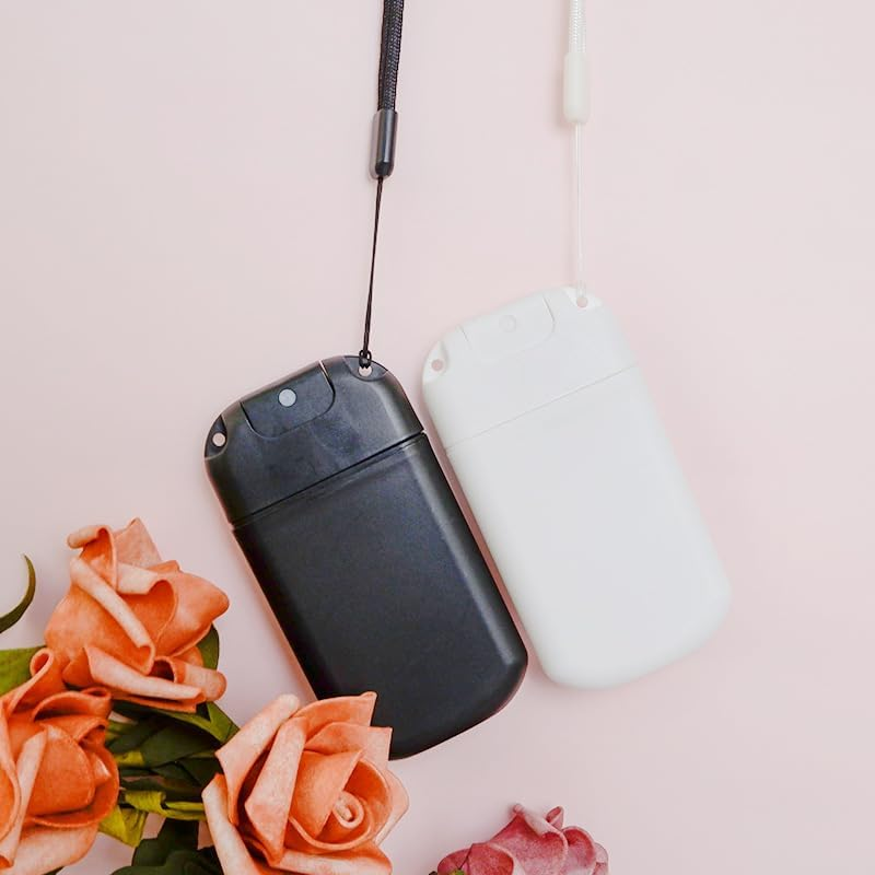 Deahea 5 Pack Slim Spray Bottles Perfume Atomizer with String Refillable Empty Alcohol Hand Sanitizer Bottle Travel Portable Card Phone Design 30ML Makeup Toner Air Freshener Water Moisturizer