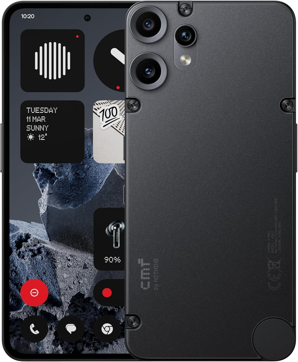 CMF Phone 2 Pro 128GB - 5G Smartphone with 50MP Camera and 20X Zoom, 6.77 Inch FHD+ AMOLED Display with 120Hz, 5000Mah Battery, Nothing OS 3.2 - Black