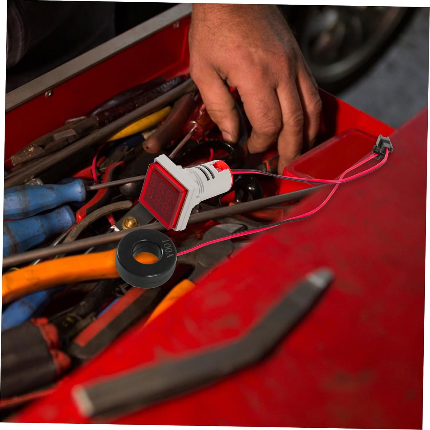 GLEAVI Digital Voltmeter Digital Multimeter Tester with LED Display Ac 60-500V 0-100A Current Meter for Electrical Power Monitoring Voltage Cable Testing Automotive Systems image number 3