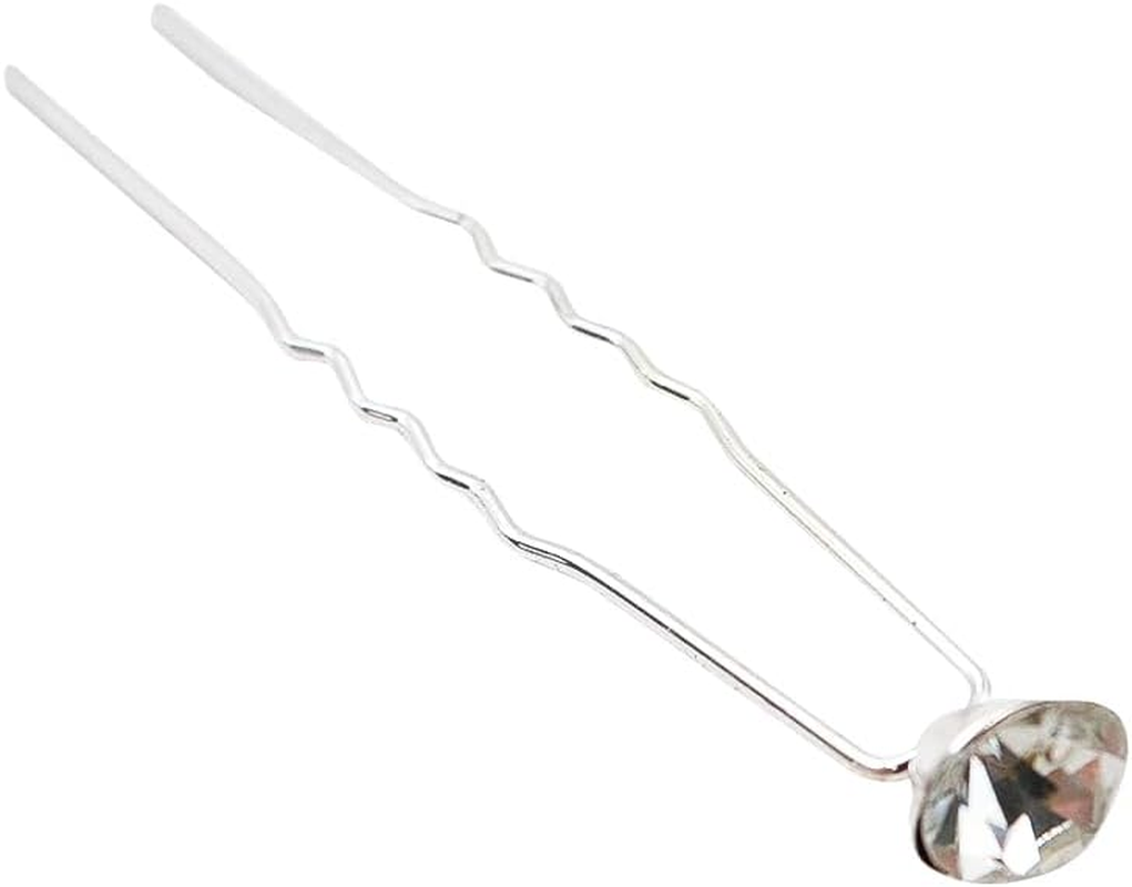 Ieron 30 Pieces Wedding Crystal Hair Pins Wedding Bridal U Shaped Hair Pins with Rhinestones Pearls and Flowers Hair Clips for Women and Girls image number 3