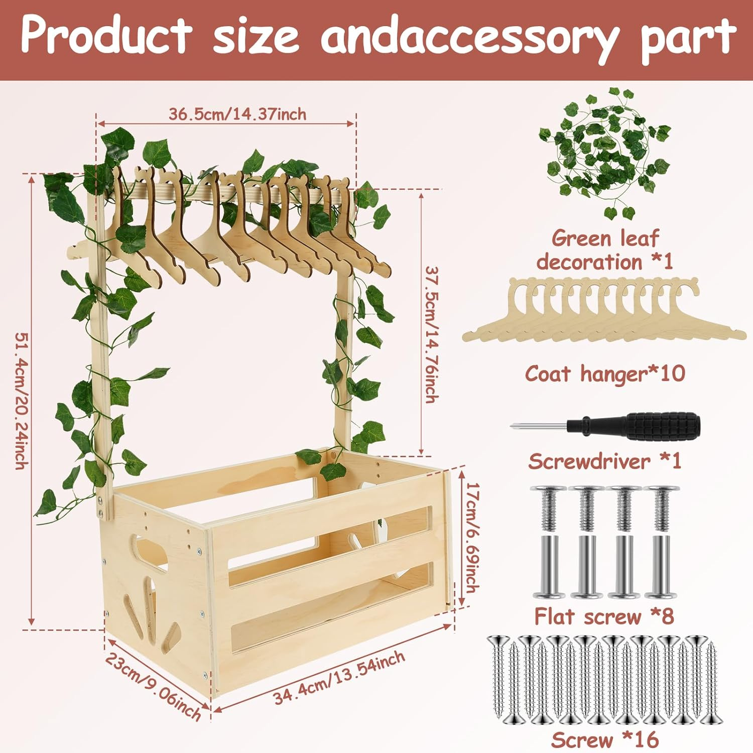 Wood Baby Crate Closet Kit Sturdy Neonate Storage Crate Easy to Install Baby Wood Box Storage Solid Versatile Newborn Boy Girl Welcome Basket for New Present image number 5