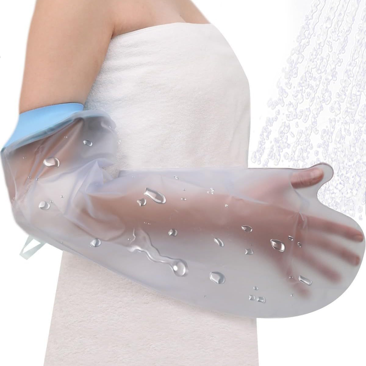 Cast Covers for Shower Arm 1PCS Adult Waterproof Long Full Protector Cover Soft Comfortable Watertight Seal to Keep Wounds Dry Bath Bandage Broken Hand,Wrist,Finger,Elbow Reusable Durable image number 4
