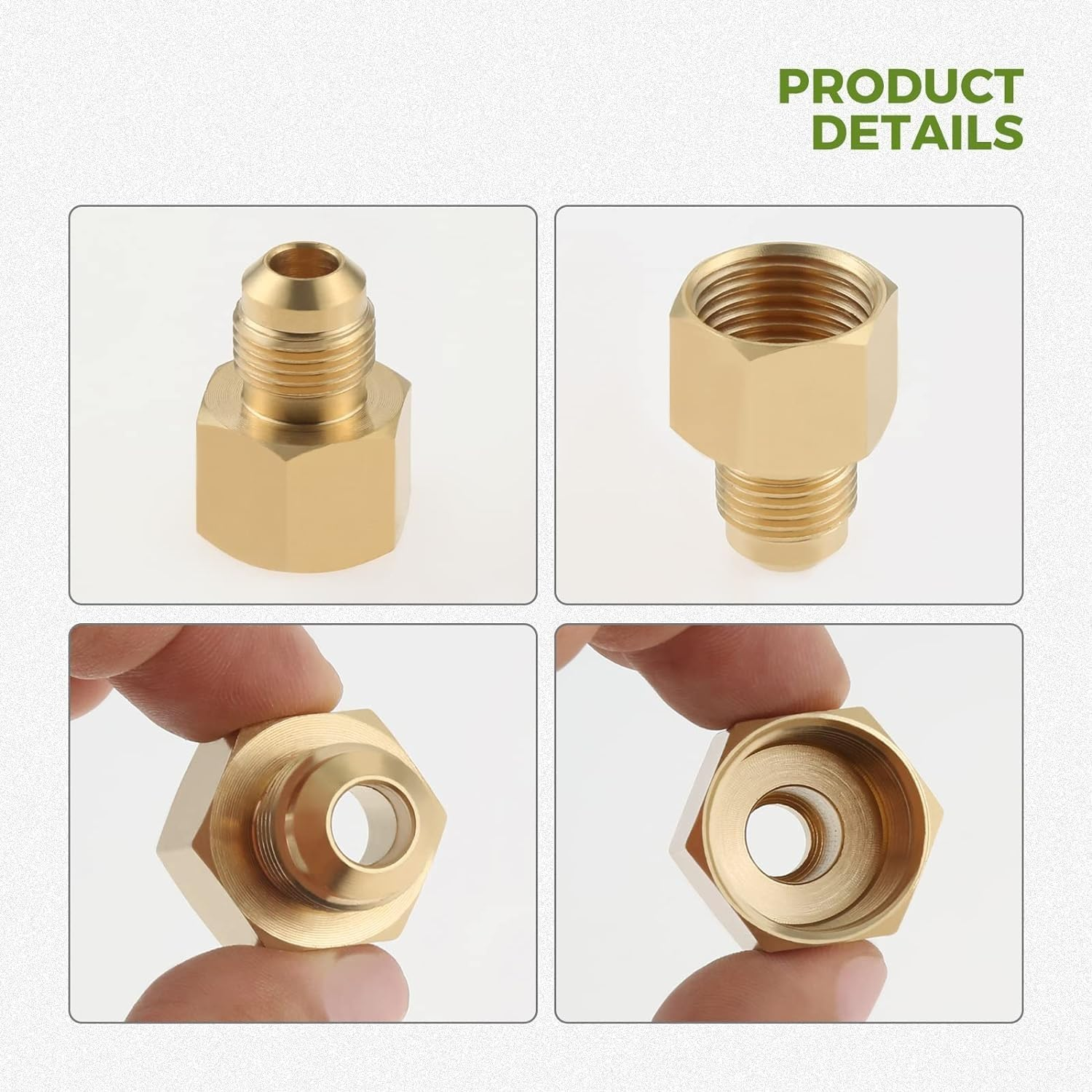 Mtsooning Brass Tube Adapter, 3/8Inch Male Flare&times;1/2Inch Female NPT Pipe Coupling Fittings