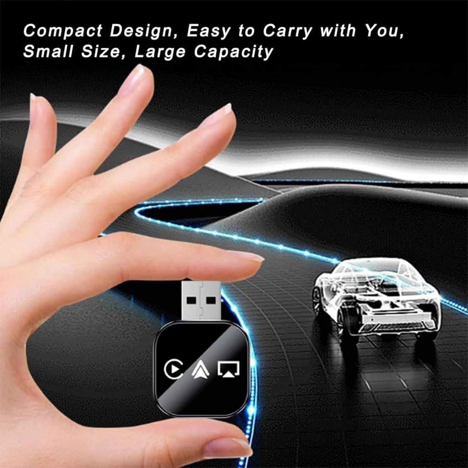 Car Display Converter | Plug Play Converter - Car Screen Mirroring Adapter - for Daily Commuting Long Distance Travel City Driving Highway Navigation Music Streaming Calling - Black image number 4