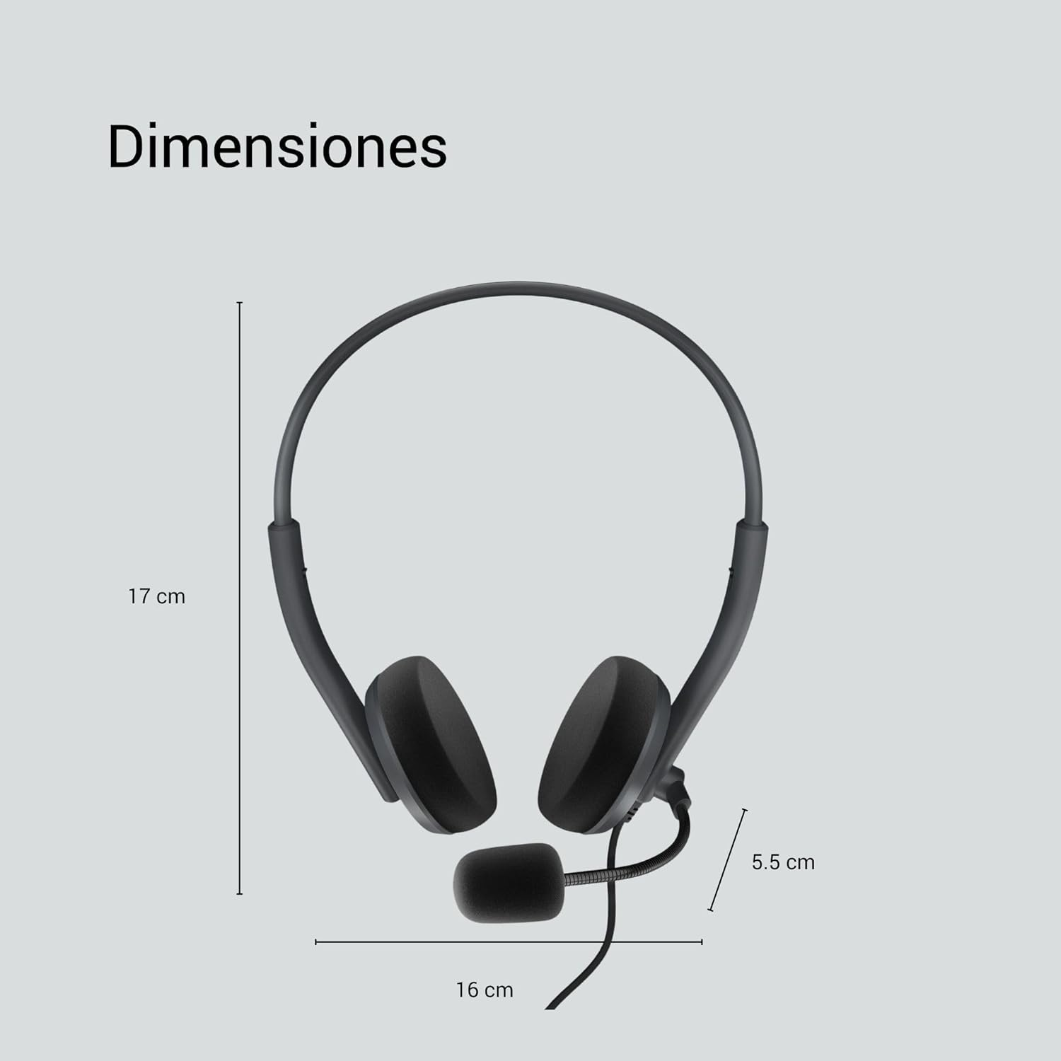 Energy System Headset Office 2 Anthracite (On-Ear Headset, Compatible with Pc/Mac/Smartphone, 3.5 Mm Connector, Microphone with Retractable Arm) image number 1