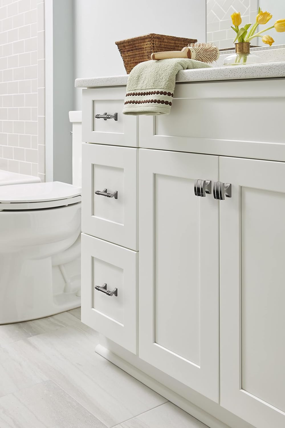 Amerock | Cabinet Pull | Gunmetal | 3 Inch (76 Mm) Center to Center | Davenport | 1 Pack | Drawer Pull | Drawer Handle | Cabinet Hardware image number 1