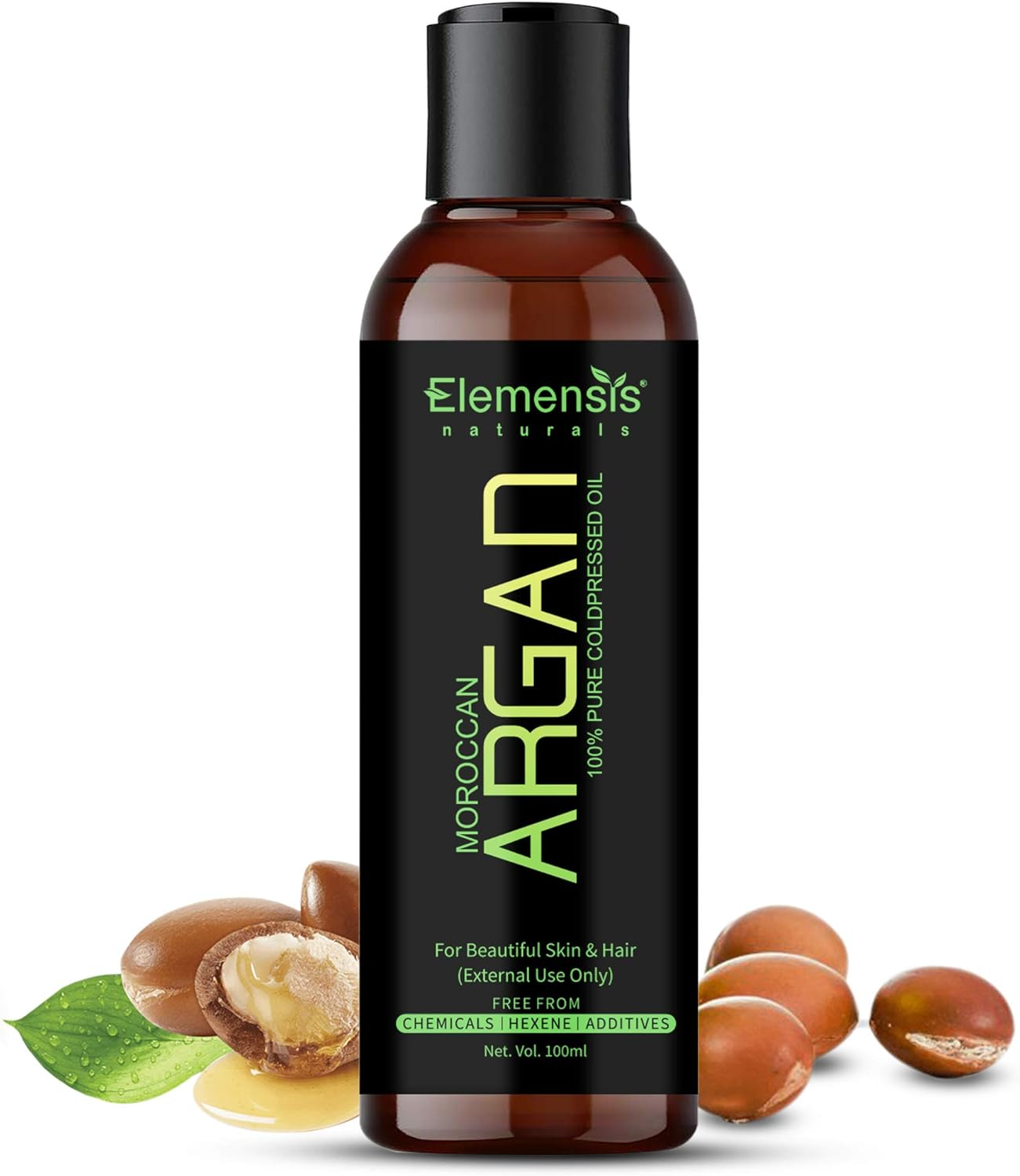 Elemensis Naturals Argan Oil Pure & Natural Therapeutic Grade, Cold Pressed for Hair, Skin & Face (100Ml) image number 4