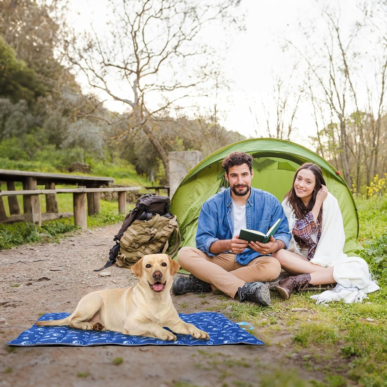 Ownpets Outdoor Dog Bed Waterproof Travel Dog Mat, Reversible and Portable Large Size Camping Dog Bed,Machine Washable,103X70Cm image number 2