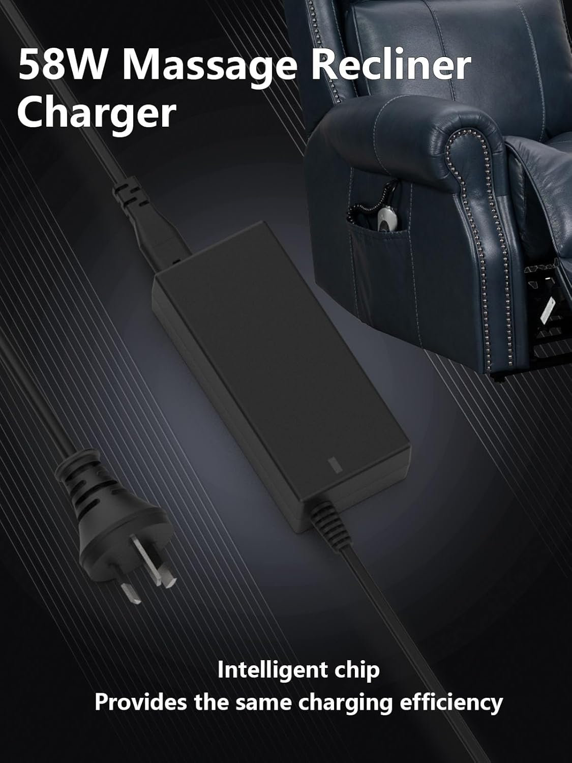 58W Replacement Power Supply 29V 2A Power Cable Electric Recliner Sofa Charger for Okin Limoss Sofa Chair Lift Recliner, Electric Relax Massage Seat with 6.6FT Extension Cable image number 6