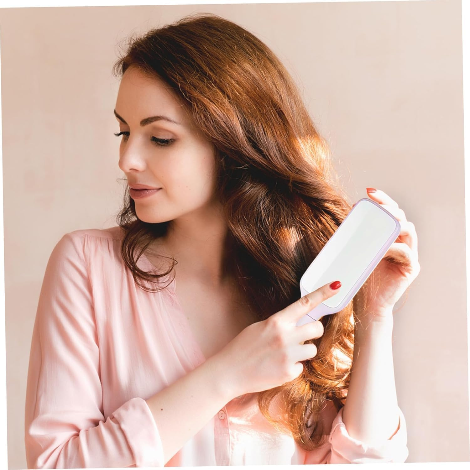 WADY Self Cleaning Hair Brush with Retractable Bristles,Tangle-Free & Anti-Static Hairbrush for All Hair Types, Frizz-Free Women'S Brush, Easy to Clean (Purple)