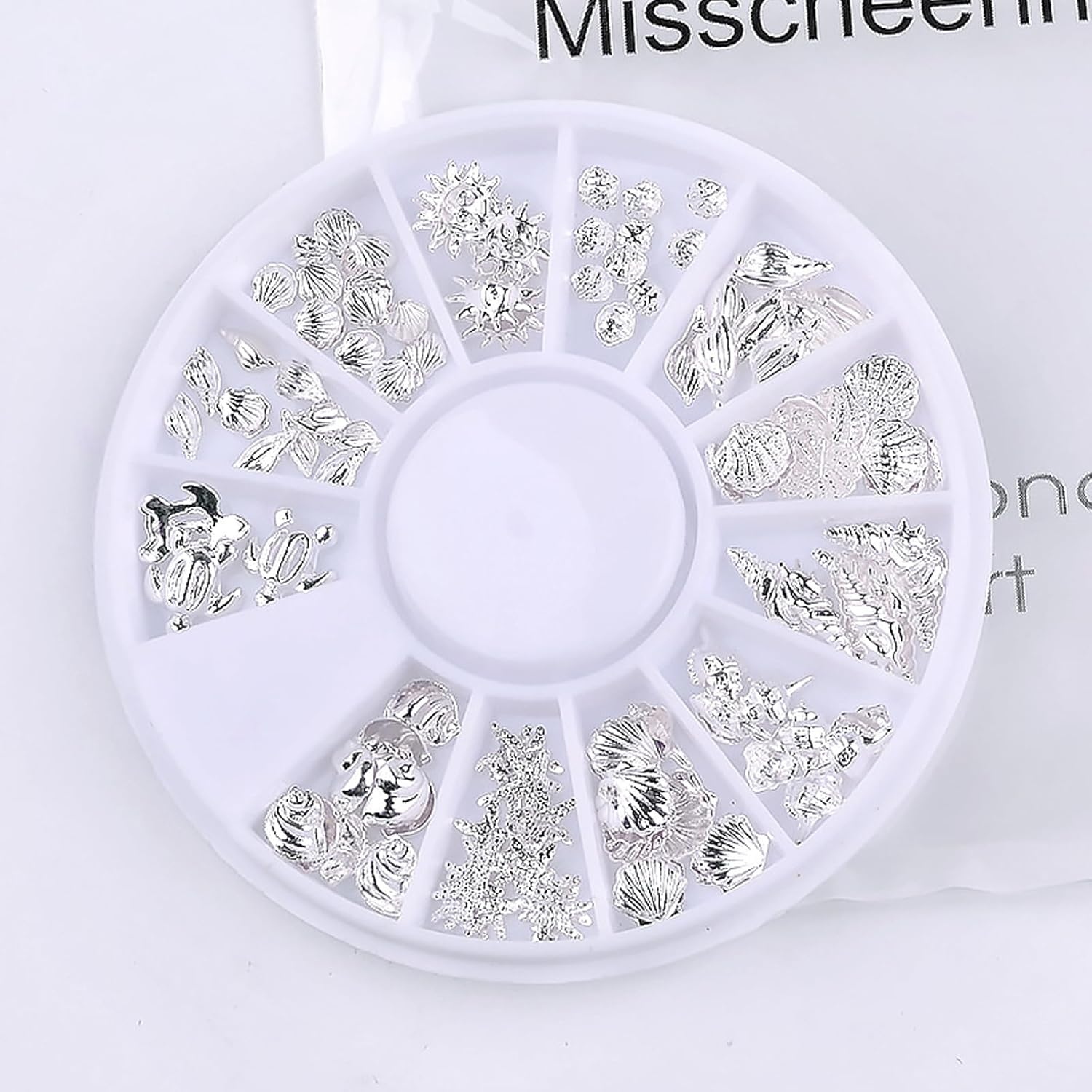 Outret 120 Pieces Nail Art Decorations,Silver Shell Conch Nail Charms Manicure Decor DIY Nail Decoration (Ocean,Silvery) image number 6