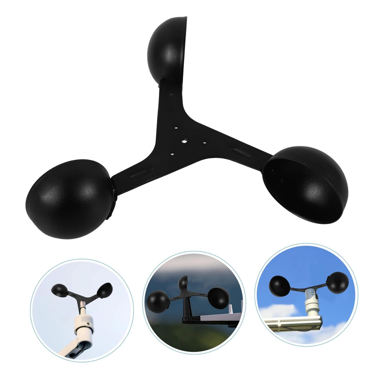 GALPADA Professional Anemometer Wind Speed Sensor Replacement Aluminum Alloy Wind Gauge Tool for Agricultural and Direction Measurement Wear-Resistant Measurement Cup image number 4