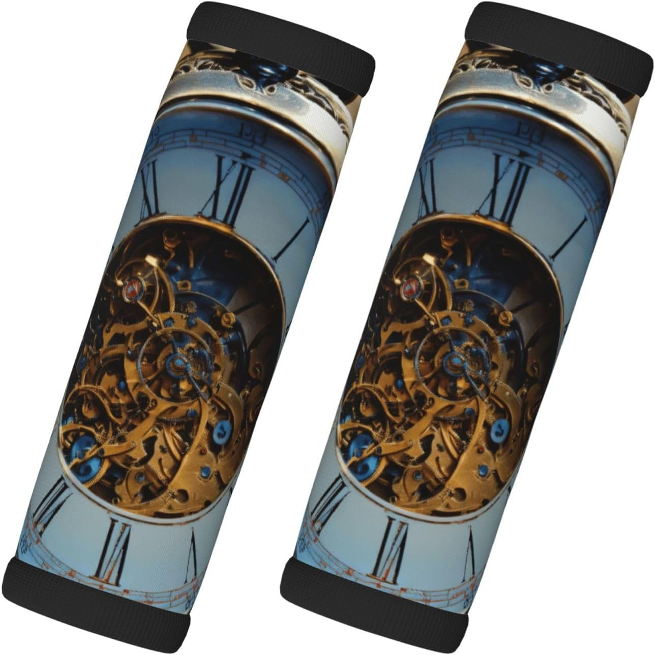 Gears Clock Bronze Century Print Stylish Luggage Wrap Grips Suitcase Wrap Grips Identifiers for Easy Travel Comfort image number 4