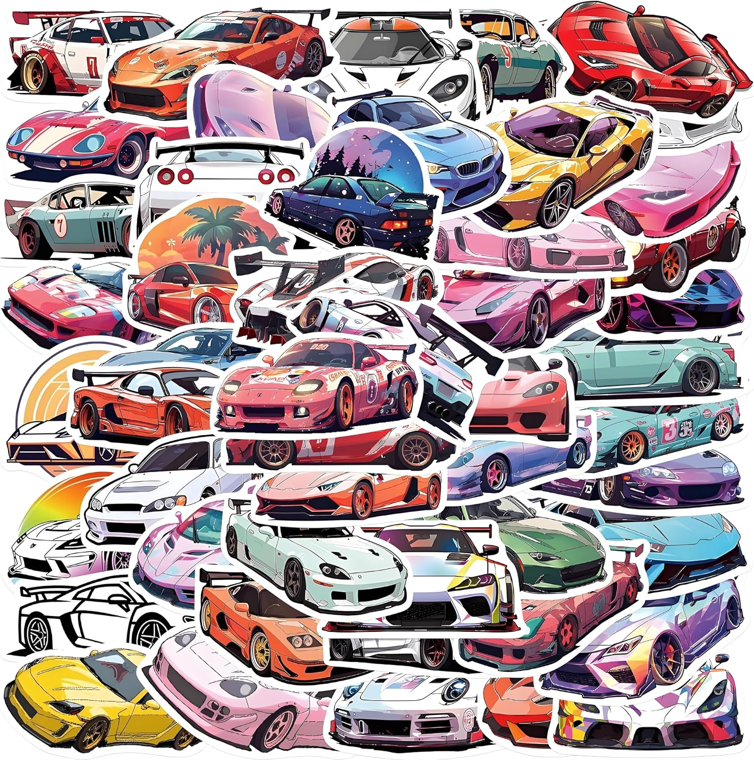 Car Stickers, Vinyl Waterproof Stickers for Laptop, Bumper, Skateboard, Water Bottles, Computer, Phone, Party Favours Gifts for Kids Teens Girls Adults