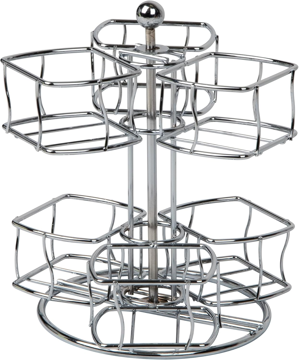 Mind Reader Alloy Collection, 2-Tier Tea Bag Carousel, 60 Bag Capacity, Rotating, Metal, 7" L X 7" W X 8.25" H, Silver image number 6