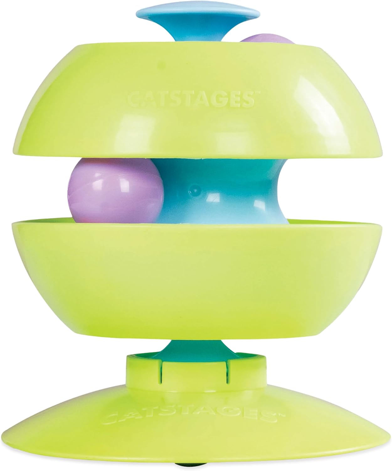 Catstages Twist-A-Ball 3-In-1 Convertible Cat Track Toy, Rolling Ball Toy for Indoor Cats, Green image number 3