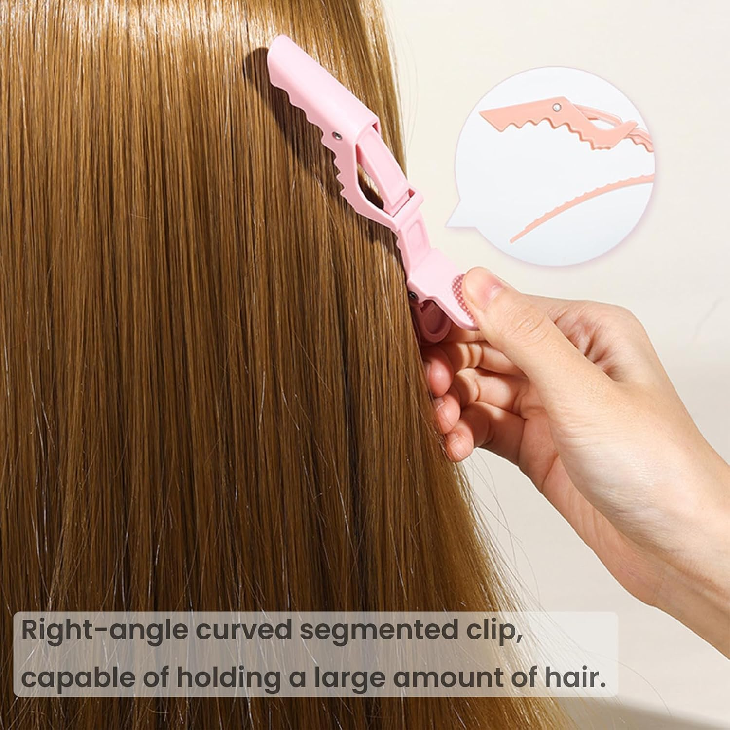 12Pcs Styling Hair Clips Duck Bill Clips Professional Hairdressing Salon Sectioning Alligator Hair Clips Durable Nonslip Grips Wide Teeth (Pink) - Black image number 1