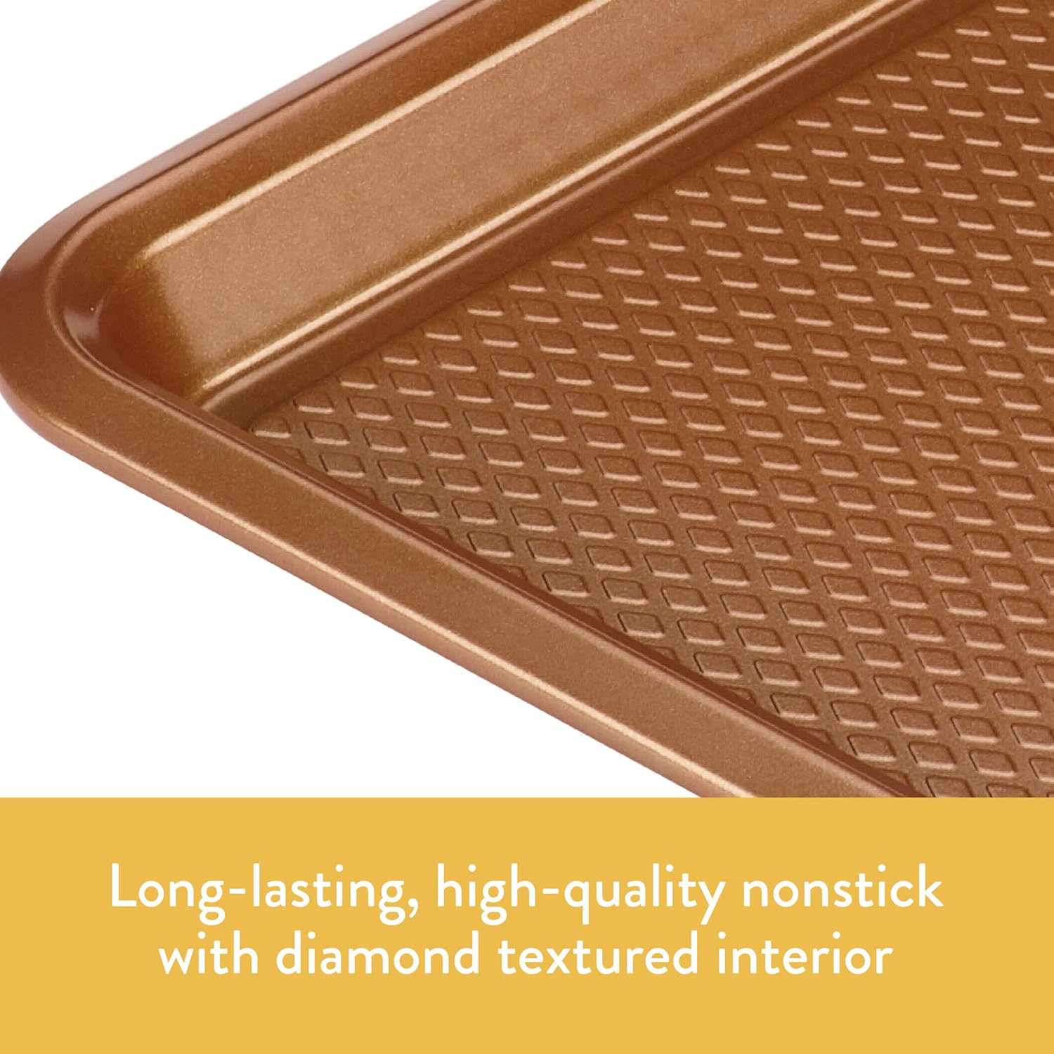 Ayesha Curry Nonstick Bakeware Toaster Oven Set with Nonstick Baking Pan, Cookie Sheet/Baking Sheet and Muffin Pan/Cupcake Pan - 4 Piece, Copper Brown