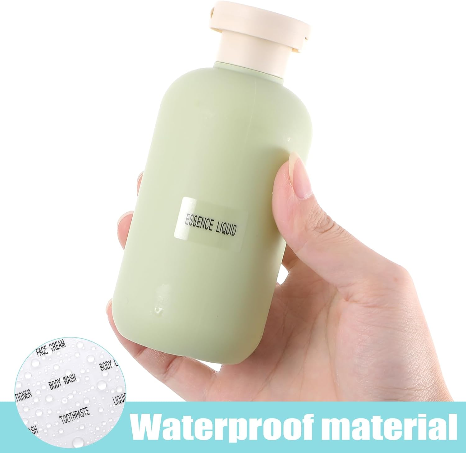 180Pcs Waterproof Clear Labels for Travel Size Bottles, Cosmetic Jars, Bathroom Beauty Organization, Removable Stickers for Refillable Bottles, Lotion Cream Body Wash Shampoo image number 2