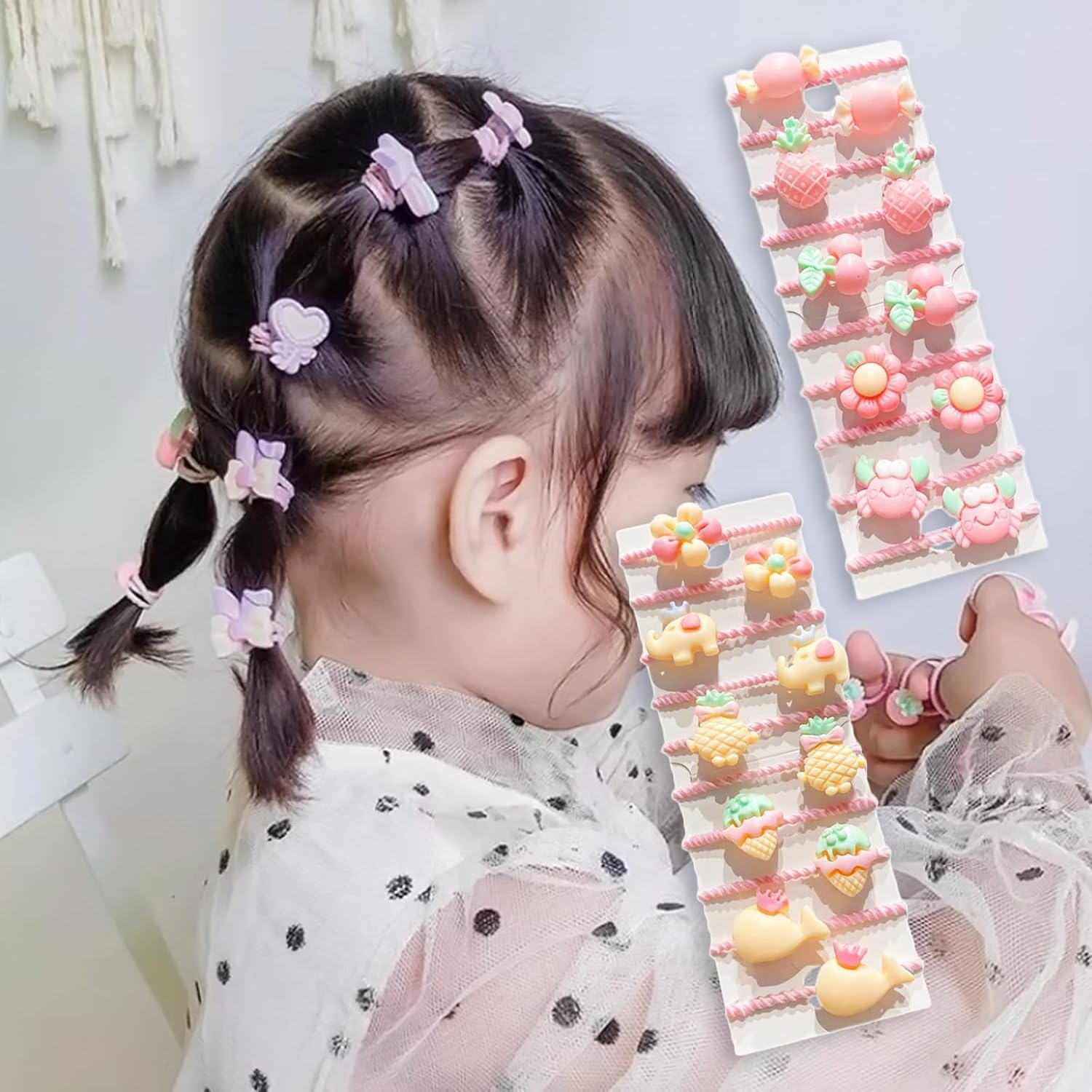 DHWEKU Hair Bobbles for Women and Girls, Cotton Bands, Ponytail Holder for Thick Hair and Curly Hair, 40 Pieces image number 6