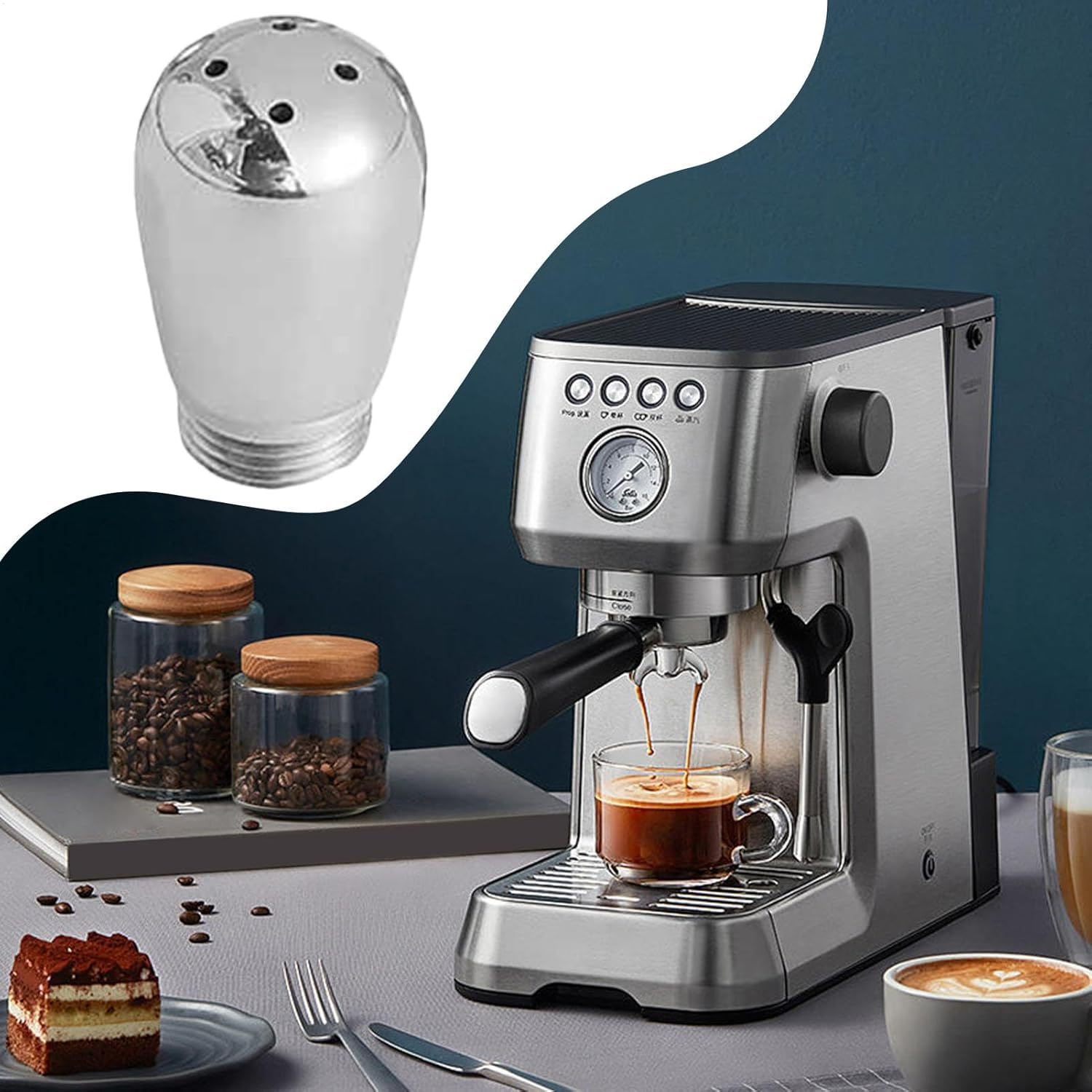 4 Hole Nozzle | 4 Hole Coffee Maker Wand Tip | Espresso Machine Steam Tips, Coffee Machine Spout Replacement for Restaurants, Milk Tea image number 5